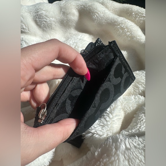 Coach Black Signature C Canvas Coin Purse/Card Holder - Picture 6 of 7